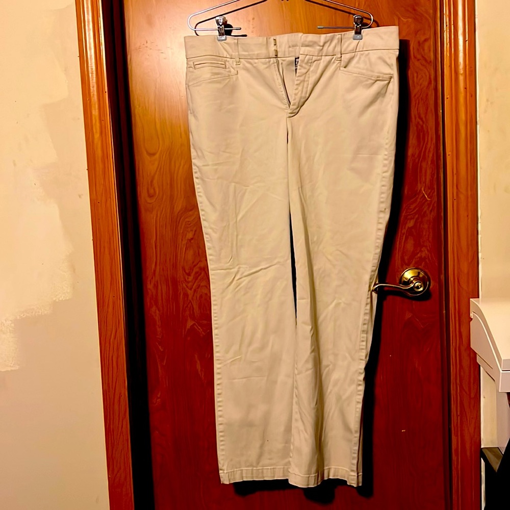 JM Collection Womens Solid Business Straight Leg Pants khaki size 12